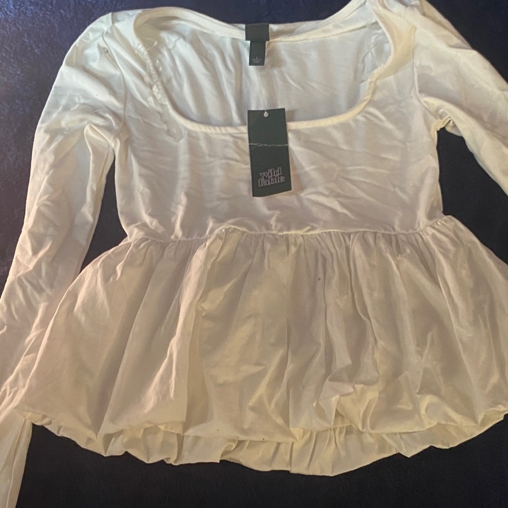 Wild Fable Cream Peplum Blouse